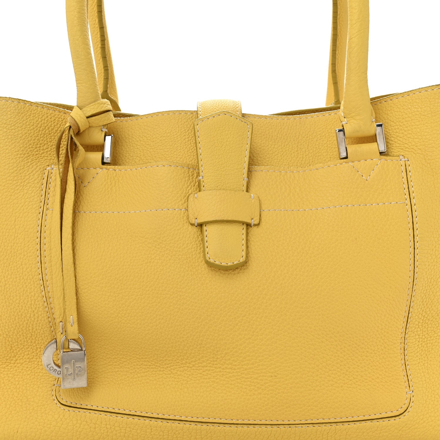 Loro Piana Grained Calfskin Bellevue Odessa Yellow 8 of 15