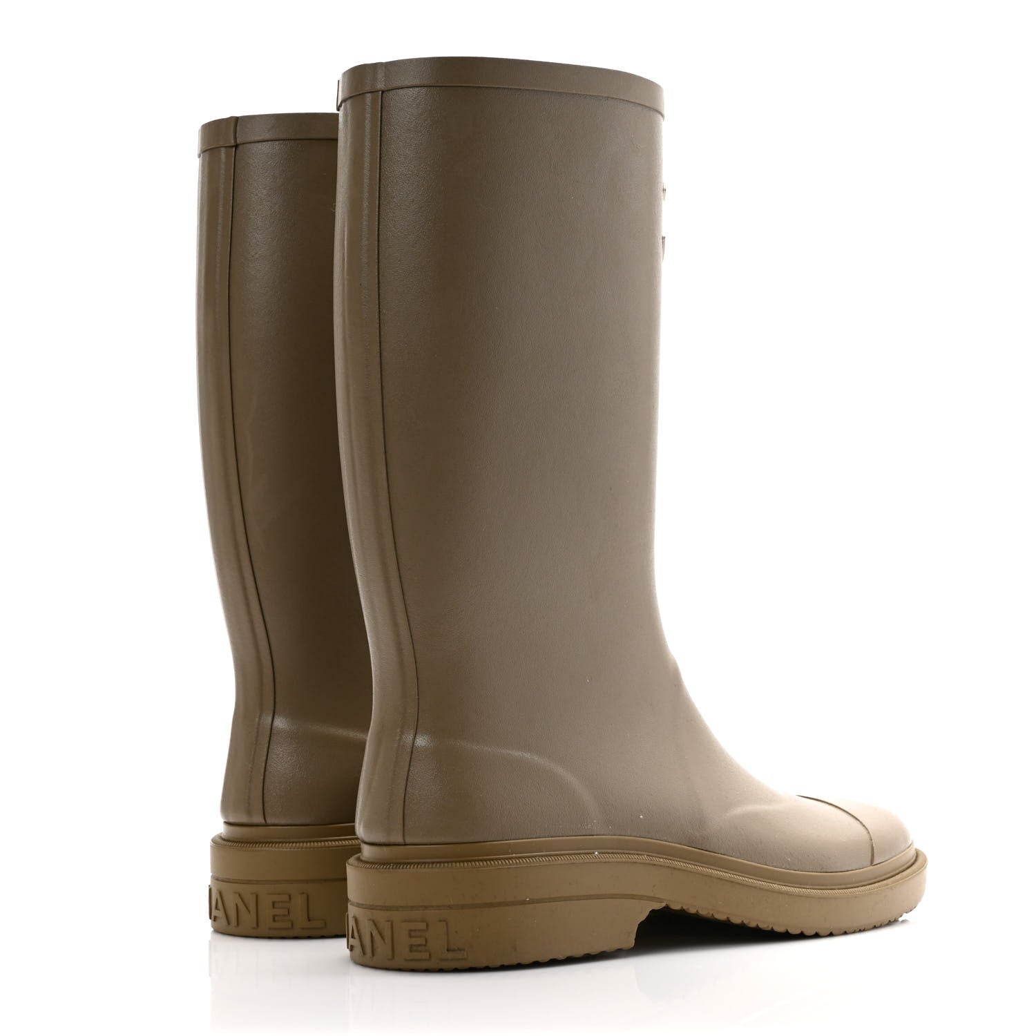 Chanel Caoutchouk CC High Boots 39 Dark Beige 4 of 8