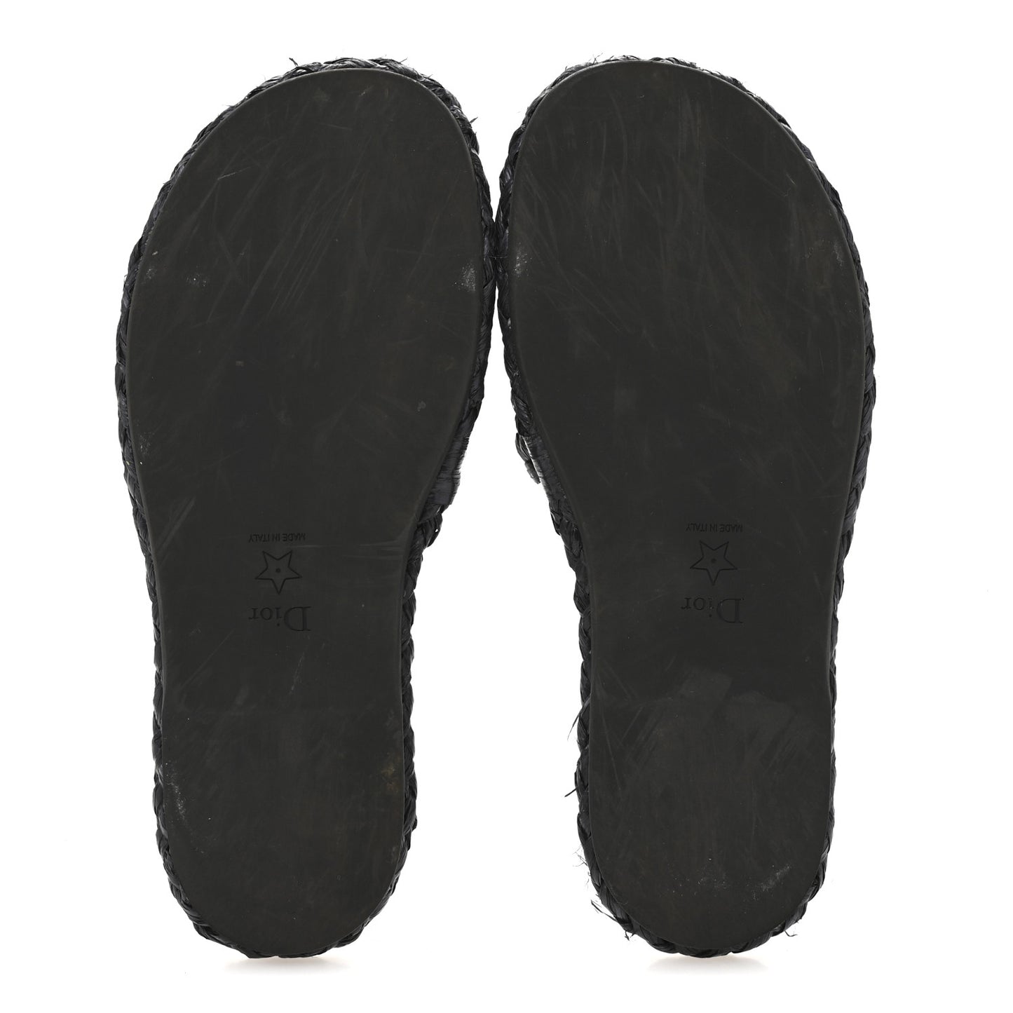 Raffia Embroidered Dway Mules Slide Sandals 37 Black