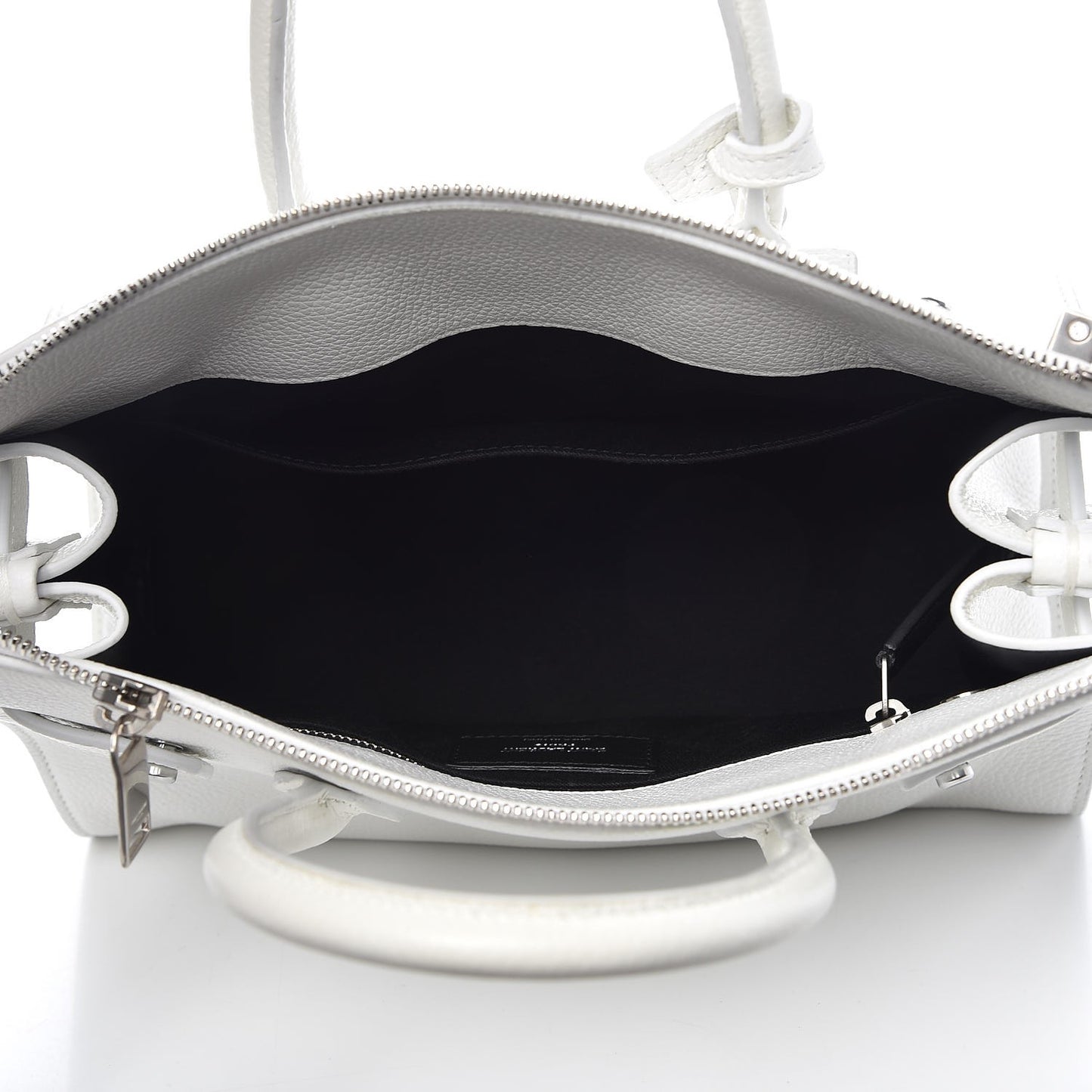 Grained Calfskin Baby Supple Sac De Jour White