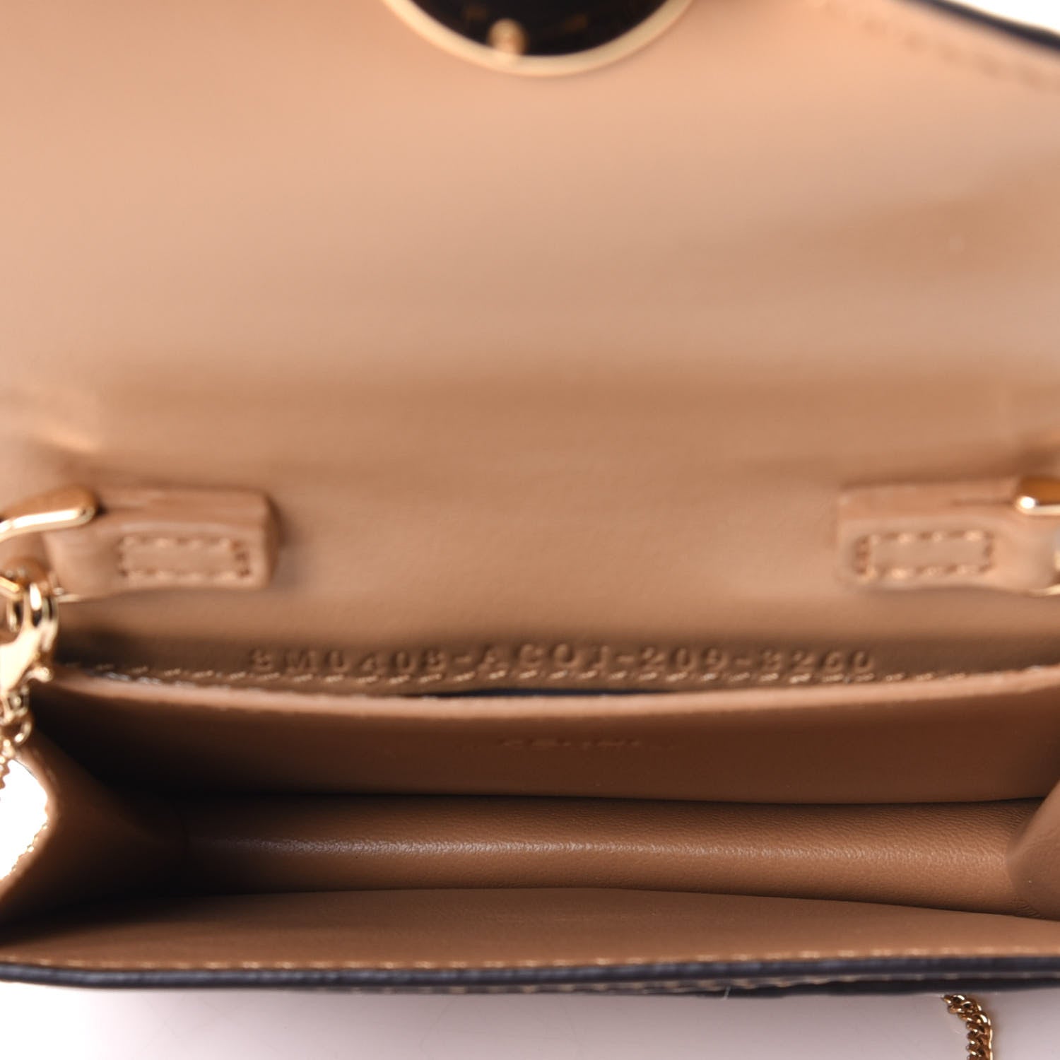 Fendi Vitello Termolagoon F is Fendi FF 1974 Embossed Geometric Flap Wallet On Chain Miele Scuro 3 of 3