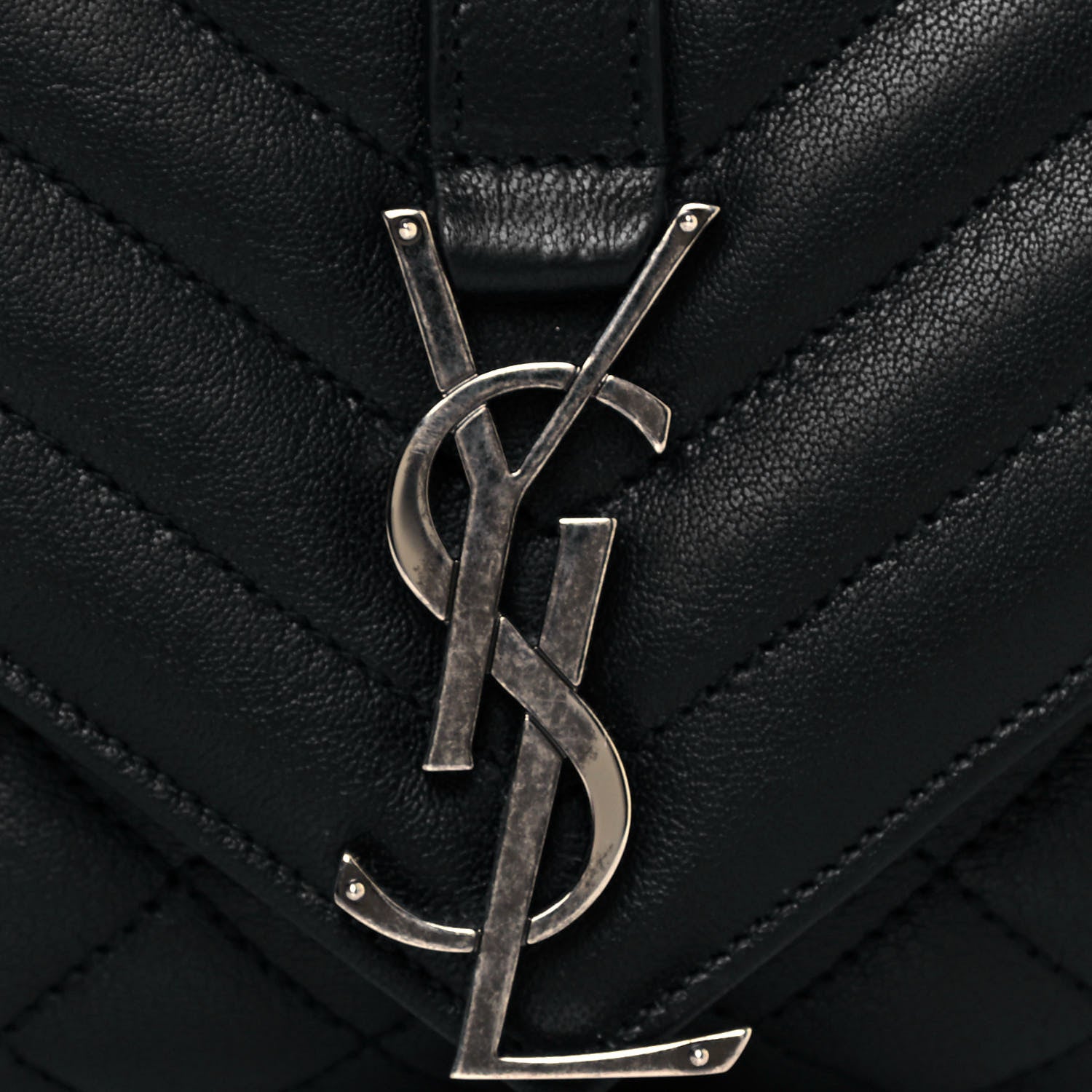 Saint Laurent Sheepskin Tri-Quilt Monogram Medium College Bag Black 7 of 10