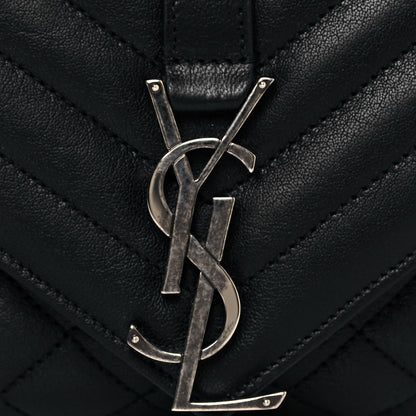 Saint Laurent Sheepskin Tri-Quilt Monogram Medium College Bag Black 7 of 10