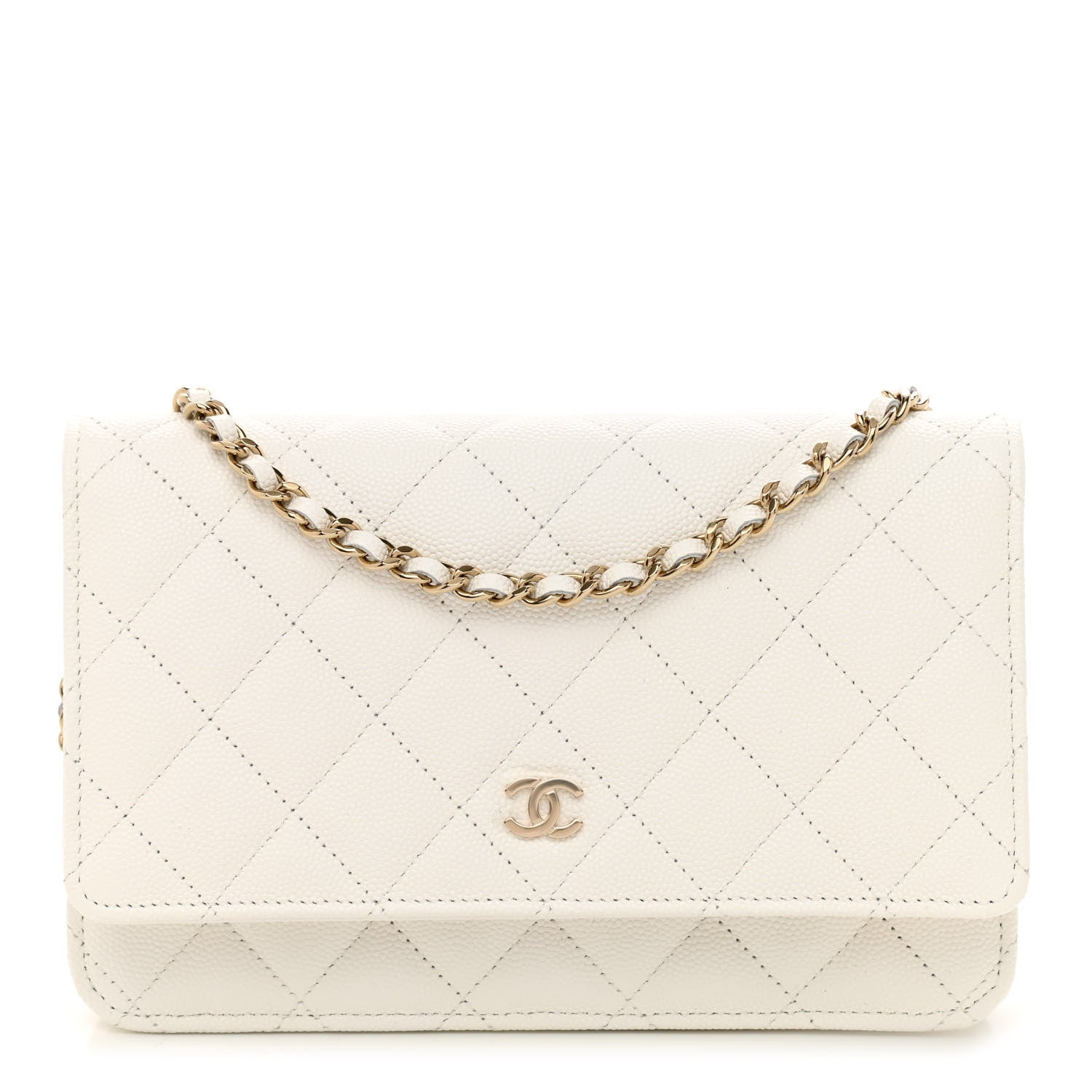 Chanel Caviar Quilted Wallet On Chain WOC White 1 of 12