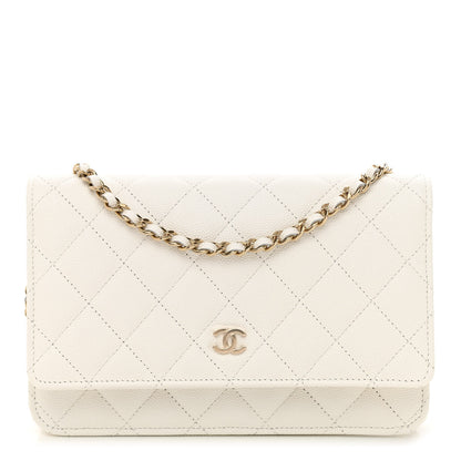 Chanel Caviar Quilted Wallet On Chain WOC White 1 of 12