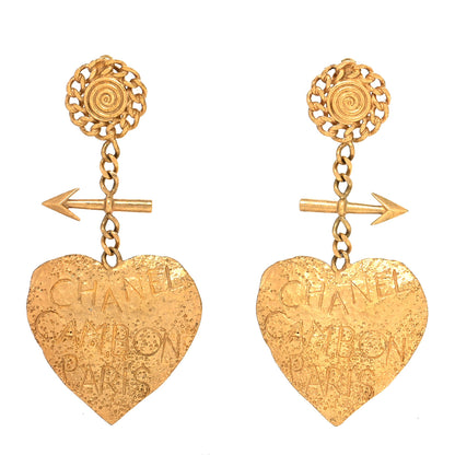 Chanel Cambon Heart Clip On Earrings Gold 1 of 4