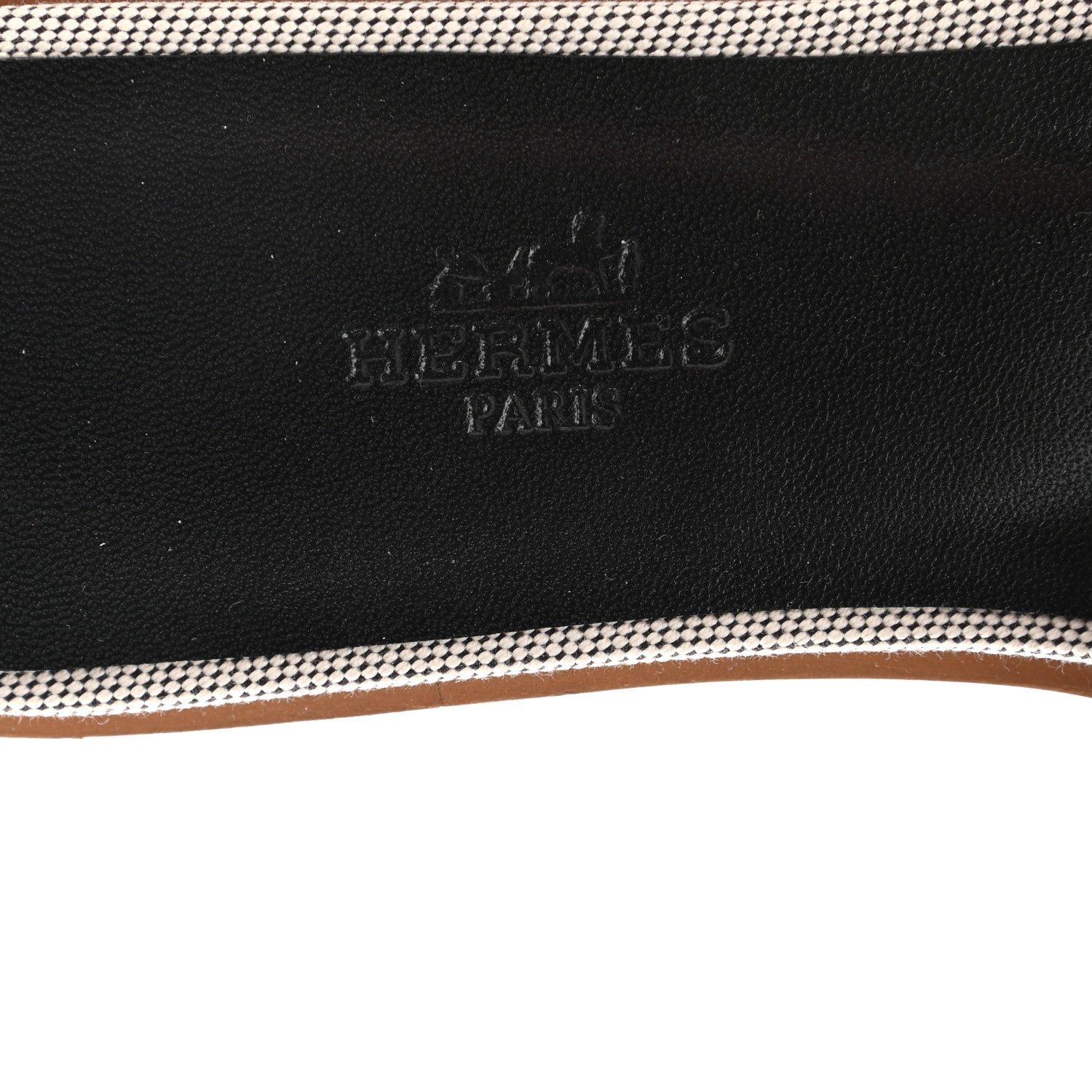 Hermes Calfskin Canvas Oran Sandals 37 Black 7 of 8