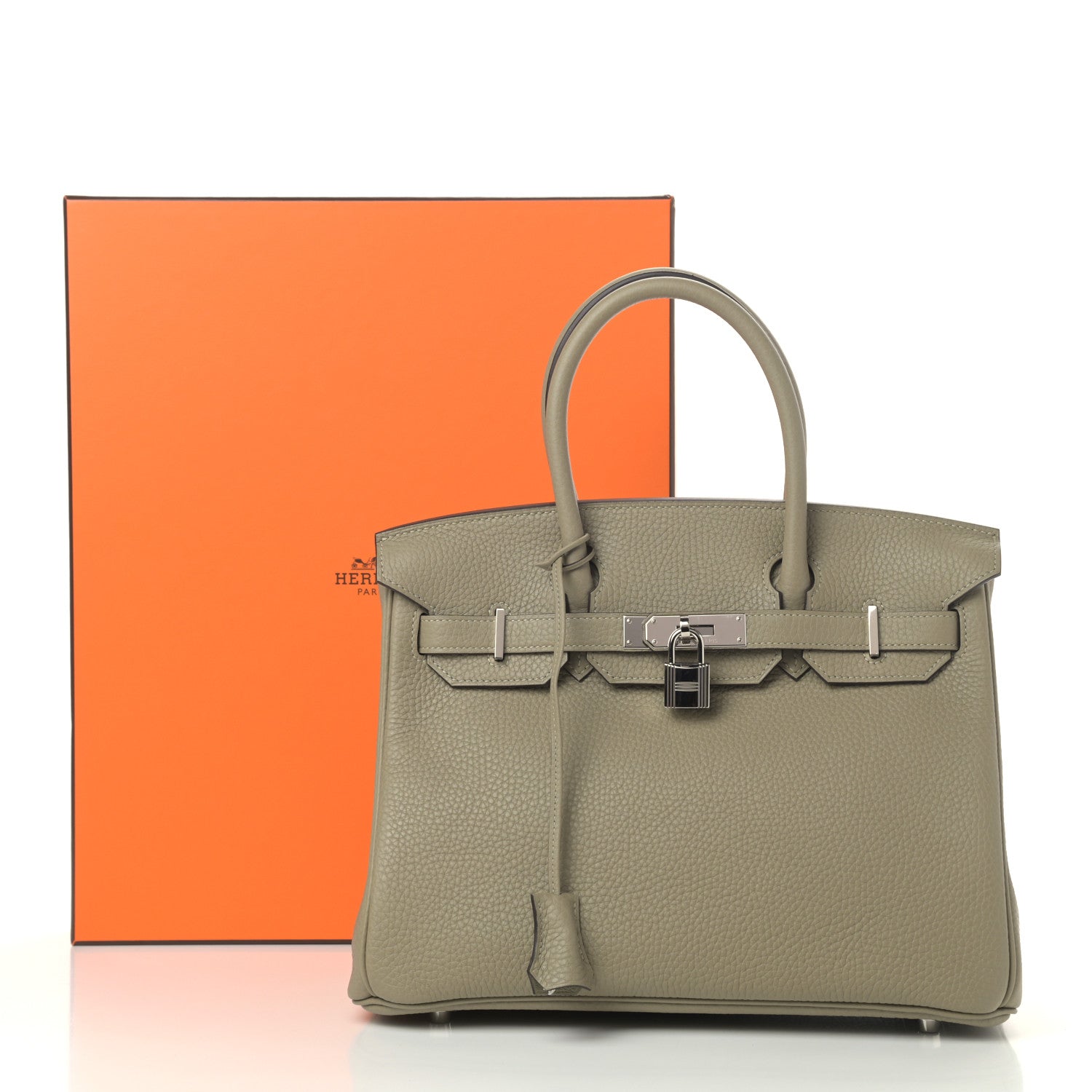 Hermes Taurillon Clemence Birkin 30 Sauge 10 of 10