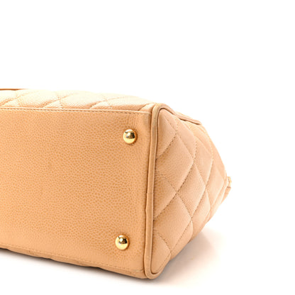 Chanel Caviar Quilted Large Bowler Bag Beige 10 of 10