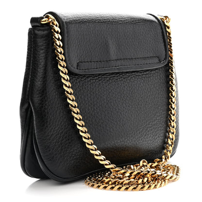 Gucci Pebbled Calfskin Small 1973 Chain Shoulder Bag Black 3 of 12