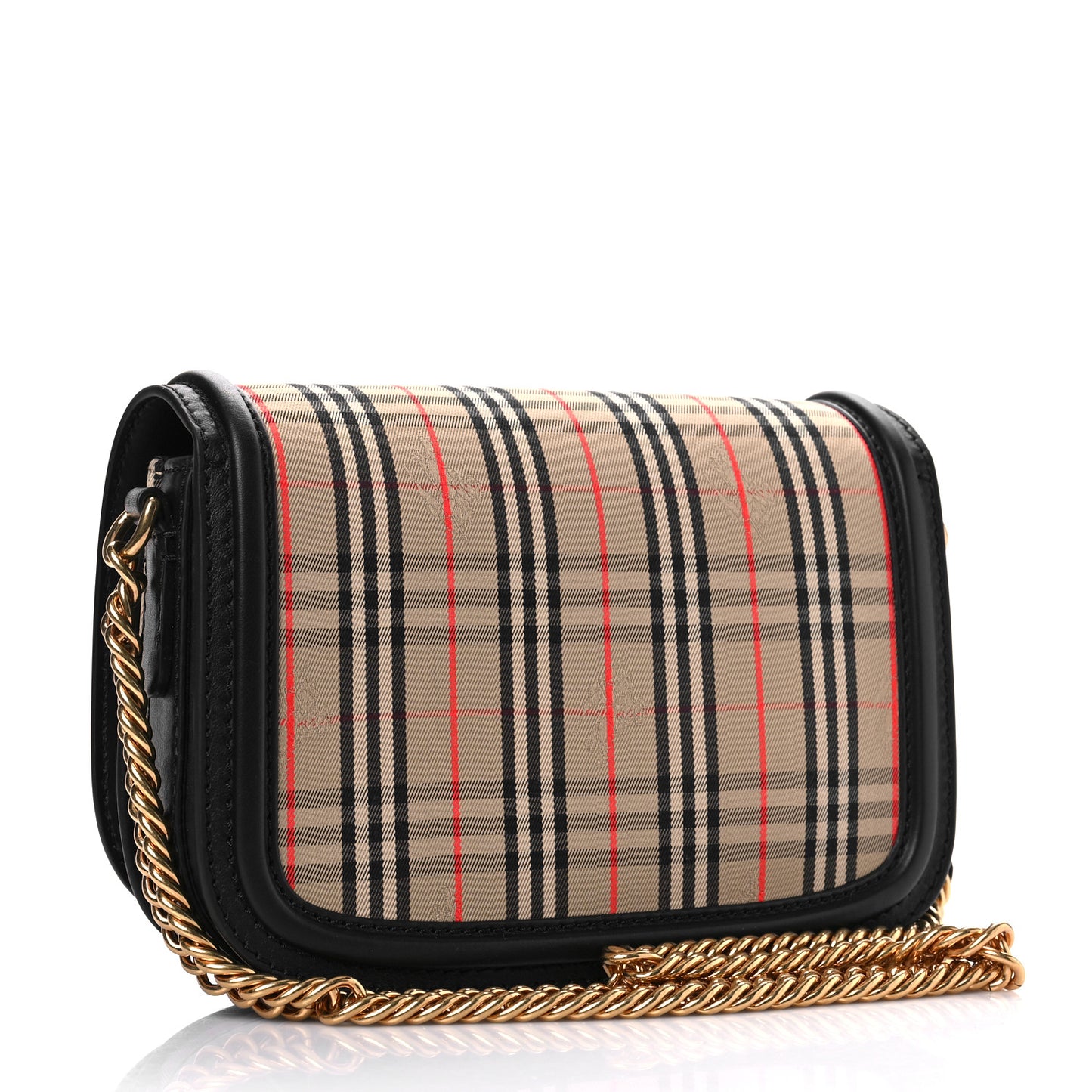 Smooth Calfskin 1983 Knight Check Link Shoulder Bag Black