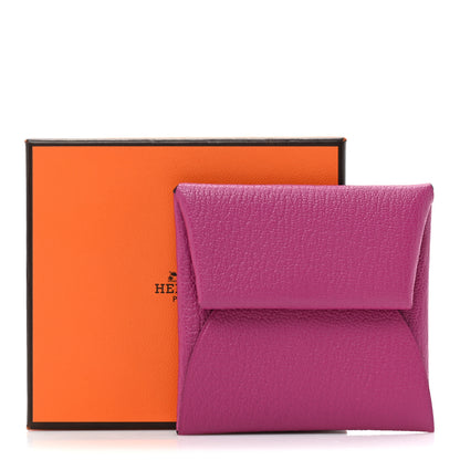 Hermes Chevre Mysore Bastia Coin Purse Rose Pourpre 3 of 10