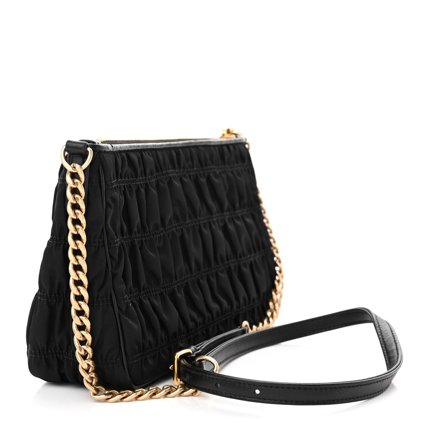 Tessuto Nylon Gaufre Shoulder Bag Black