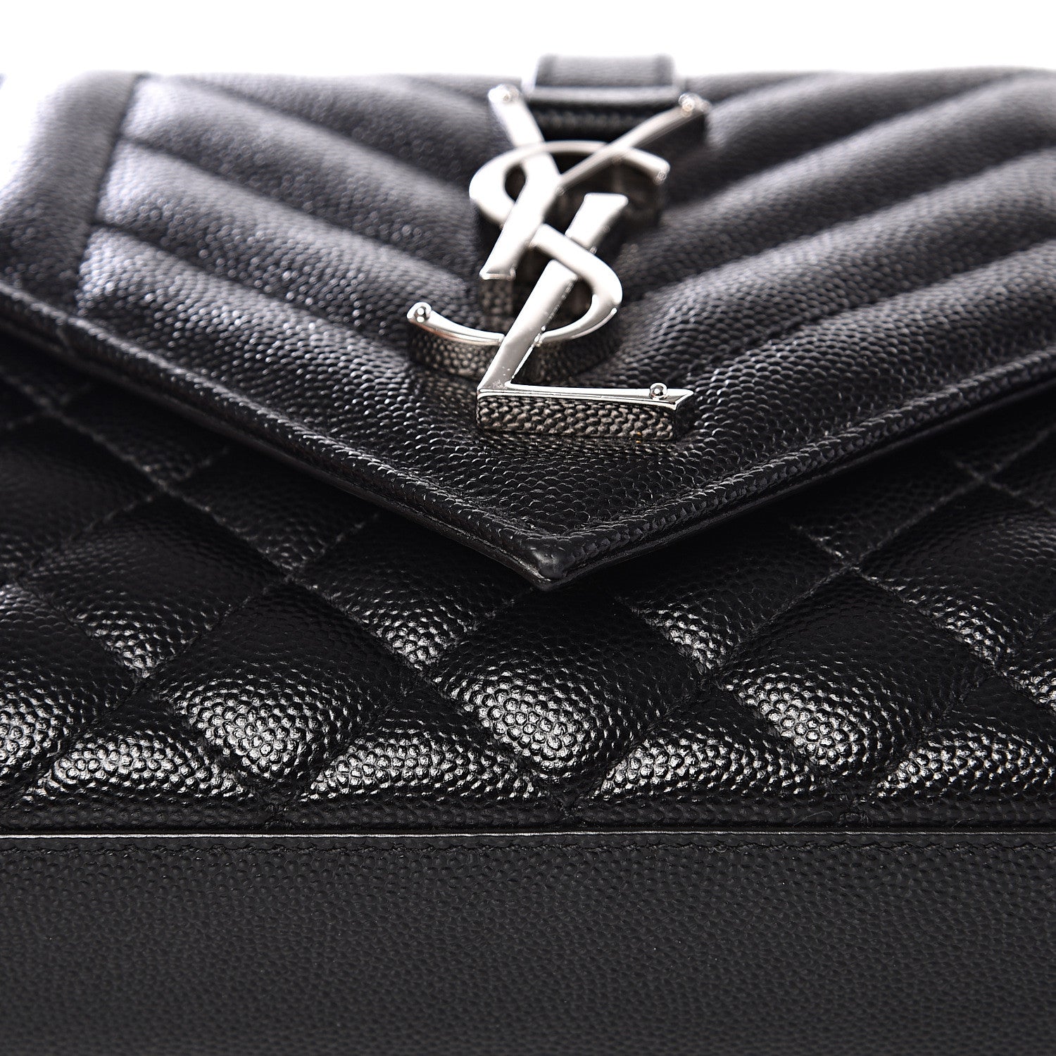 Saint Laurent Grain De Poudre Textured Mixed Matelasse Triquilt Small Monogram Satchel Black 9 of 10