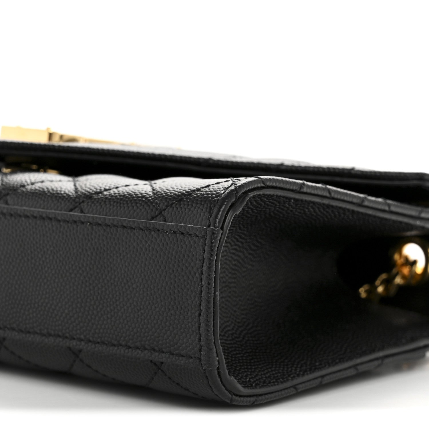 Saint Laurent Grain De Poudre Textured Mixed Matelasse Triquilt Small Monogram Satchel Black 10 of 12