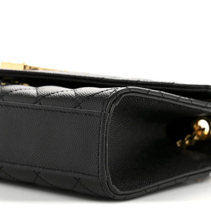 Saint Laurent Grain De Poudre Textured Mixed Matelasse Triquilt Small Monogram Satchel Black 10 of 12