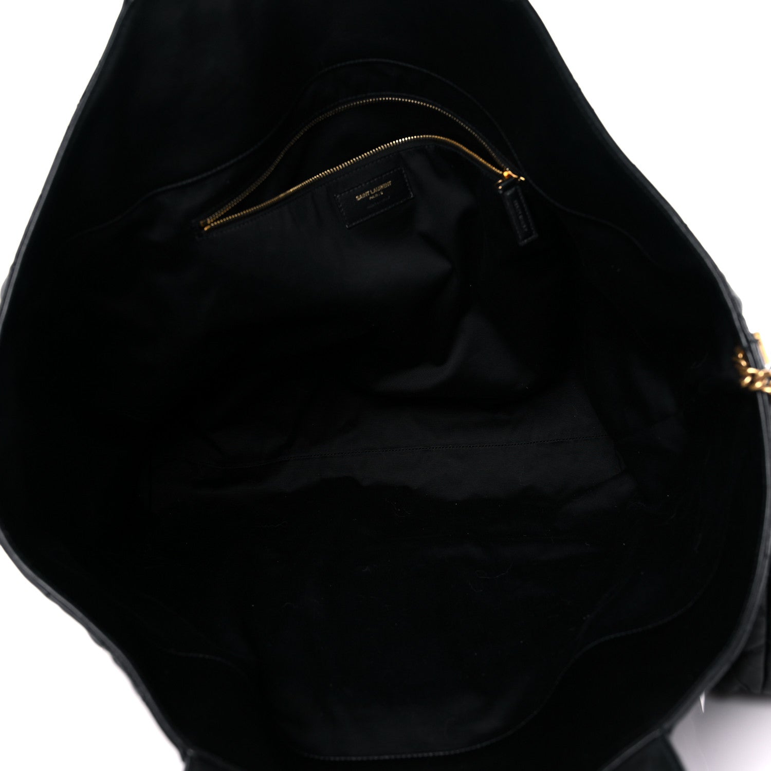 Saint Laurent Lambskin Quilted Maxi Icare Shopping Tote Black 7 of 14