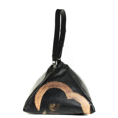 Givenchy Lambskin Pixel Madonna Print Large Triangle Wristlet Black 1 of 11
