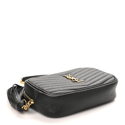 Saint Laurent Grain De Poudre Matelasse Monogram Mini Lou Camera Bag Black 4 of 11