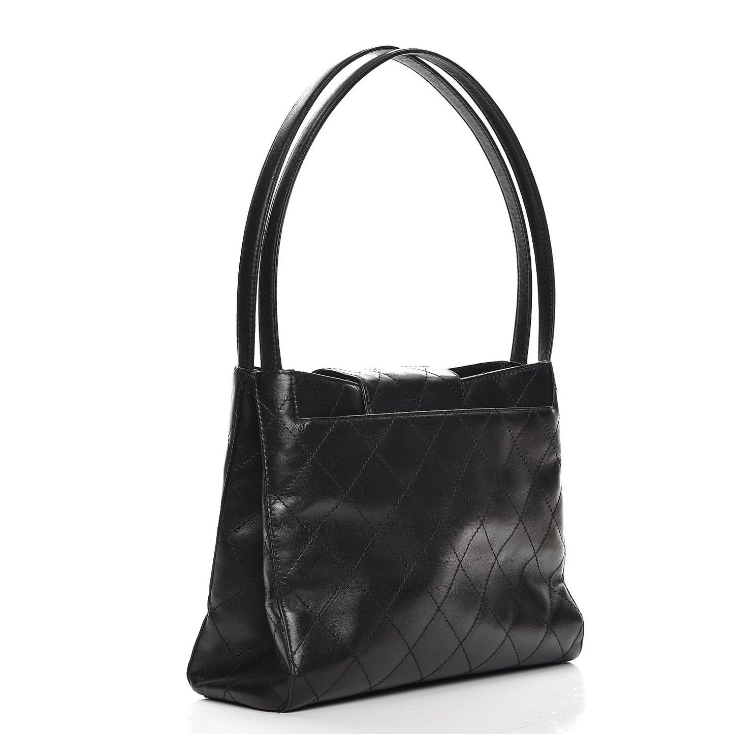 Calfskin Quilted Shoulder Bag Black
