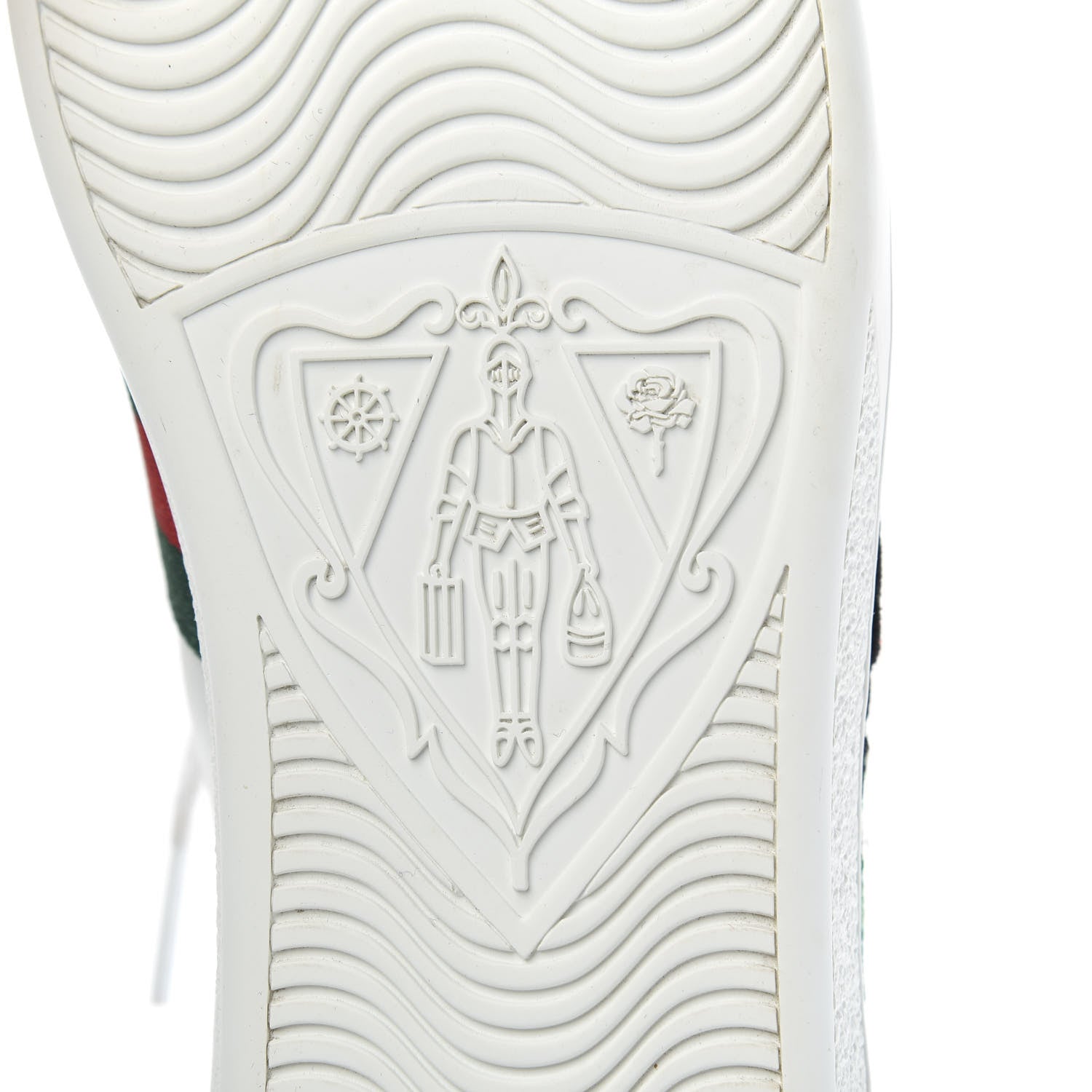 Gucci Calfskin Web Floral Embroidered Womens Ace Sneakers 37.5 White 6 of 10