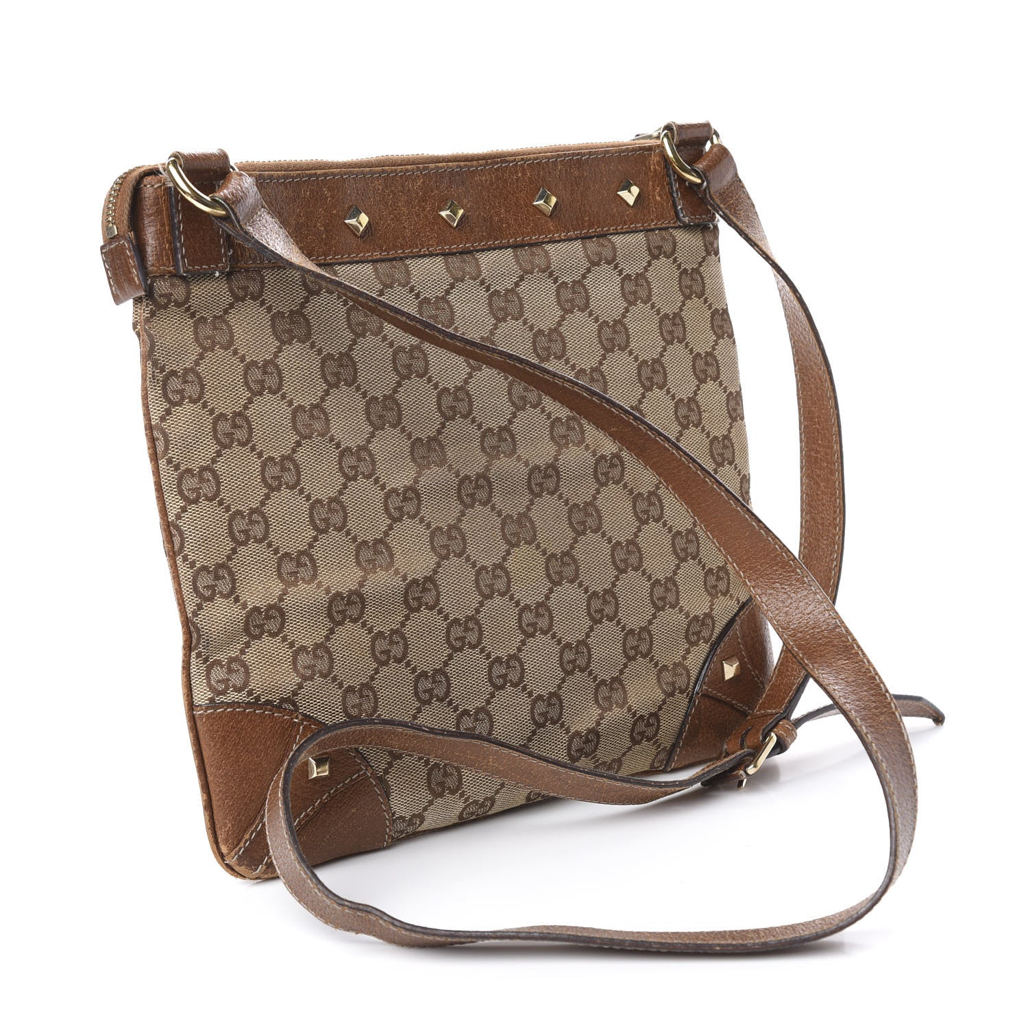 Gucci Monogram Studded Messenger Brown 2 of 19