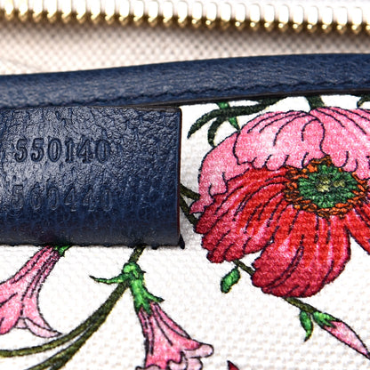Gucci Canvas Large Flora Tote Navy Multicolor 7 of 10