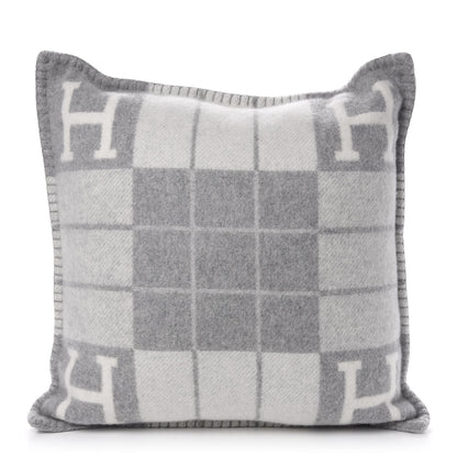 Hermes Wool Cashmere Avalon III Pillow PM Ecru Gris Clair 1 of 5