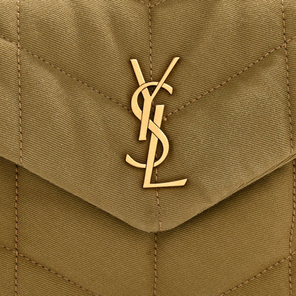 Saint Laurent Canvas Quilted Toy Loulou Puffer Monogram Chain Satchel Fir Green 8 of 12