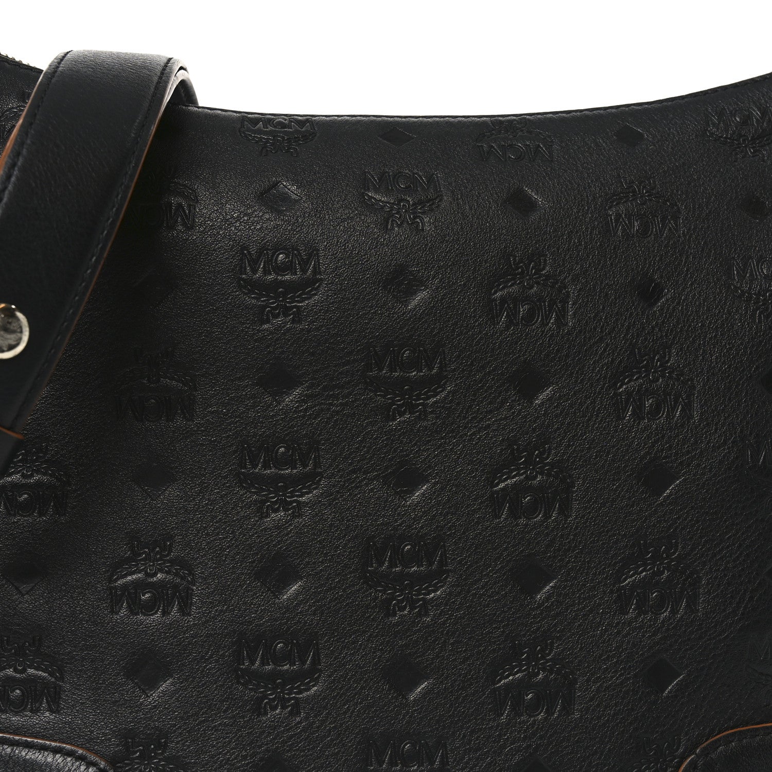 MCM Calfskin Ottomar Monogram Klara Medium Hobo Black 7 of 10