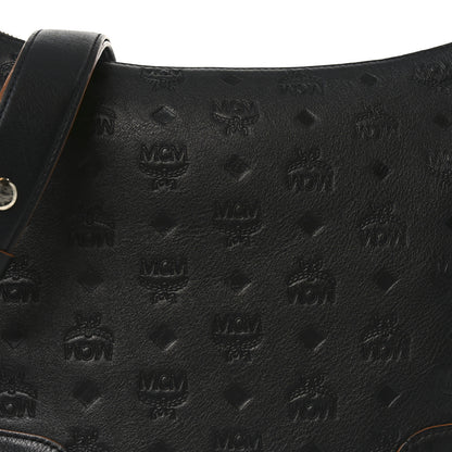 MCM Calfskin Ottomar Monogram Klara Medium Hobo Black 7 of 10