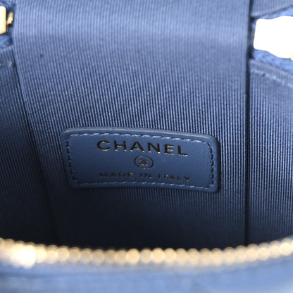Chanel Caviar Quilted Phone Holder With Chain Blue 6 of 10