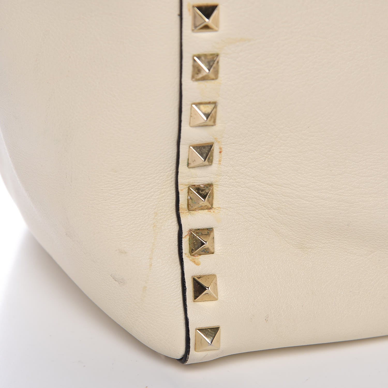 Valentino Garavani Vitello Rockstud Double Handle Tote Ivory 11 of 14