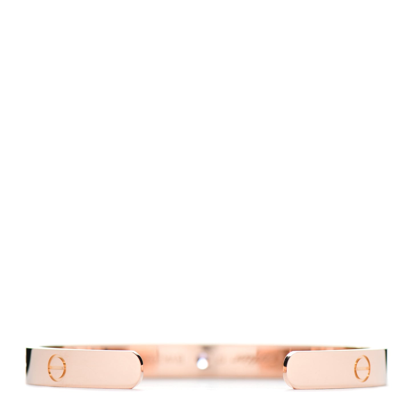 18K Pink Gold Pink Sapphire LOVE Cuff Bracelet 17