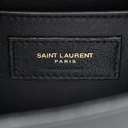 Saint Laurent Grain De Poudre Small Classic Monogram Kate Satchel Black 6 of 12