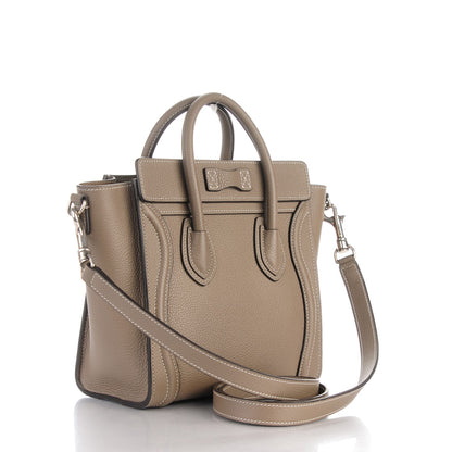 Celine Drummed Calfskin Nano Luggage Souris 3 of 8