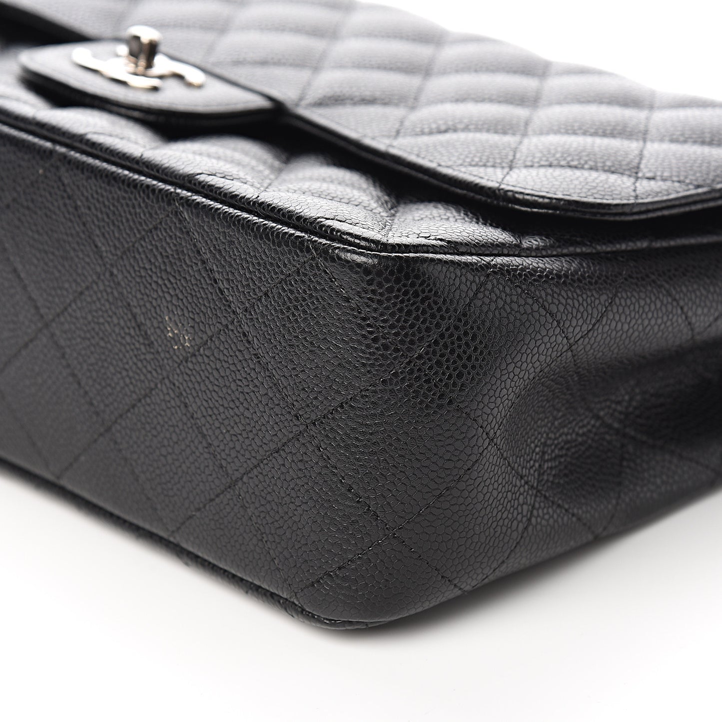 Caviar Quilted Jumbo Double Flap Black