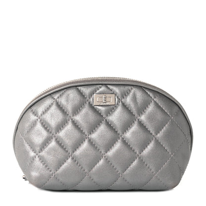 Chanel Metallic Lambskin Quilted 2.55 Reissue Cosmetic Pouch Silver 1 of 9