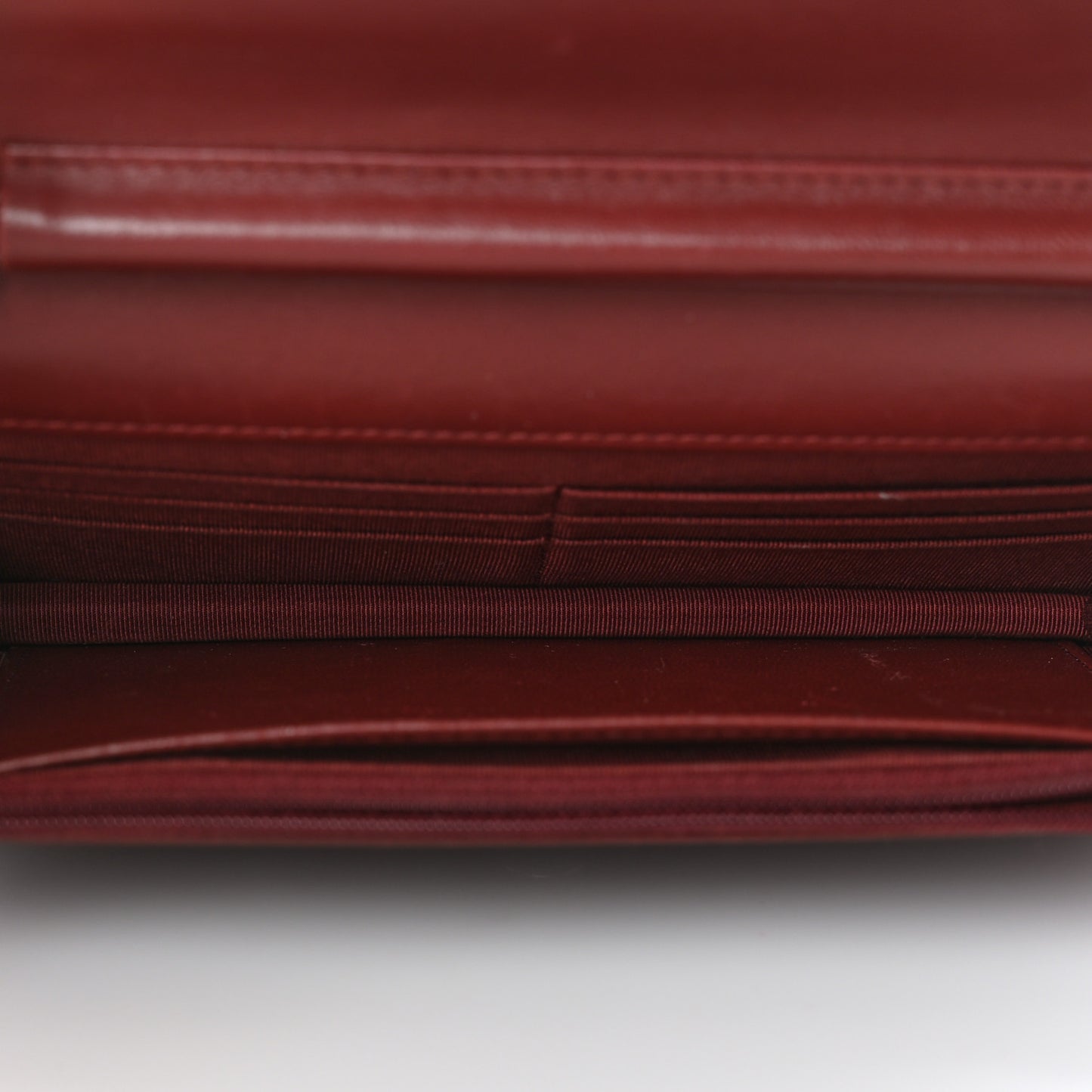 Lambskin Quilted Wallet On Chain WOC Burgundy