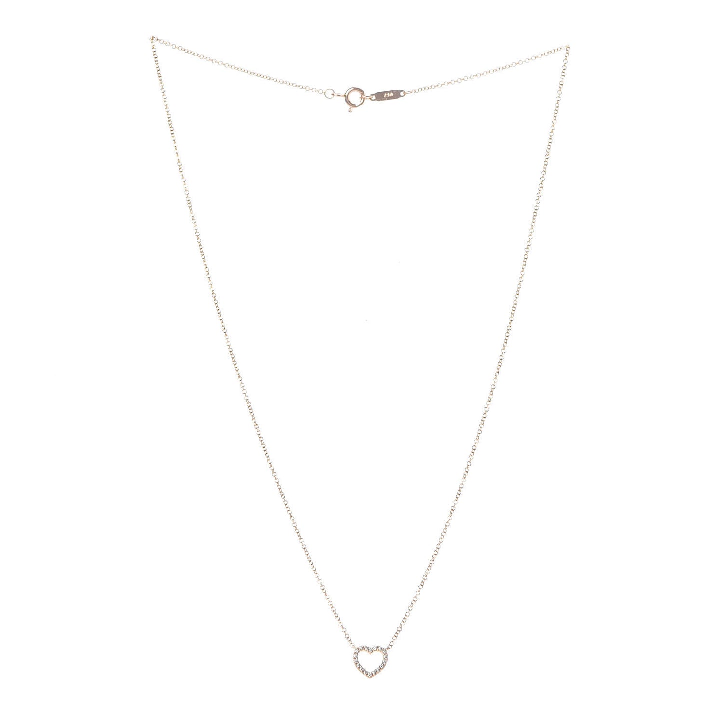 18K Yellow Gold Diamond Metro Heart Pendant Necklace