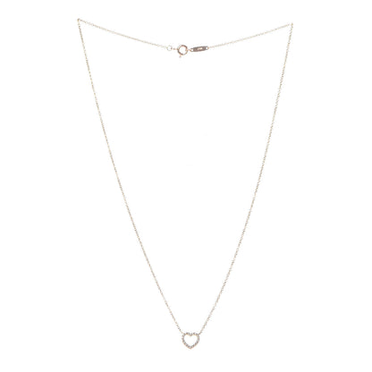 Tiffany 18K Yellow Gold Diamond Metro Heart Pendant Necklace 3 of 6