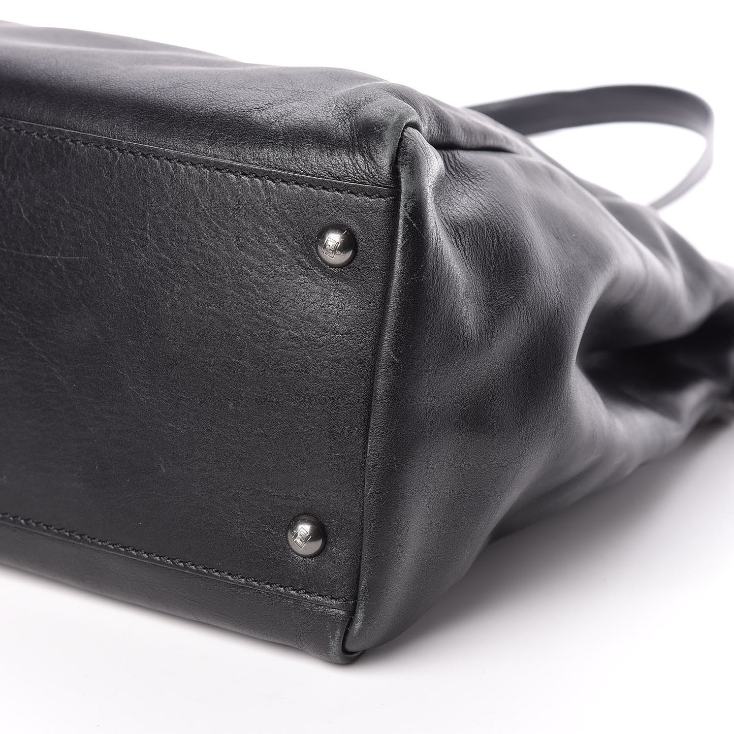 Calfskin Calf Hair Leopard Print Large Peekaboo Iconic Satchel Black