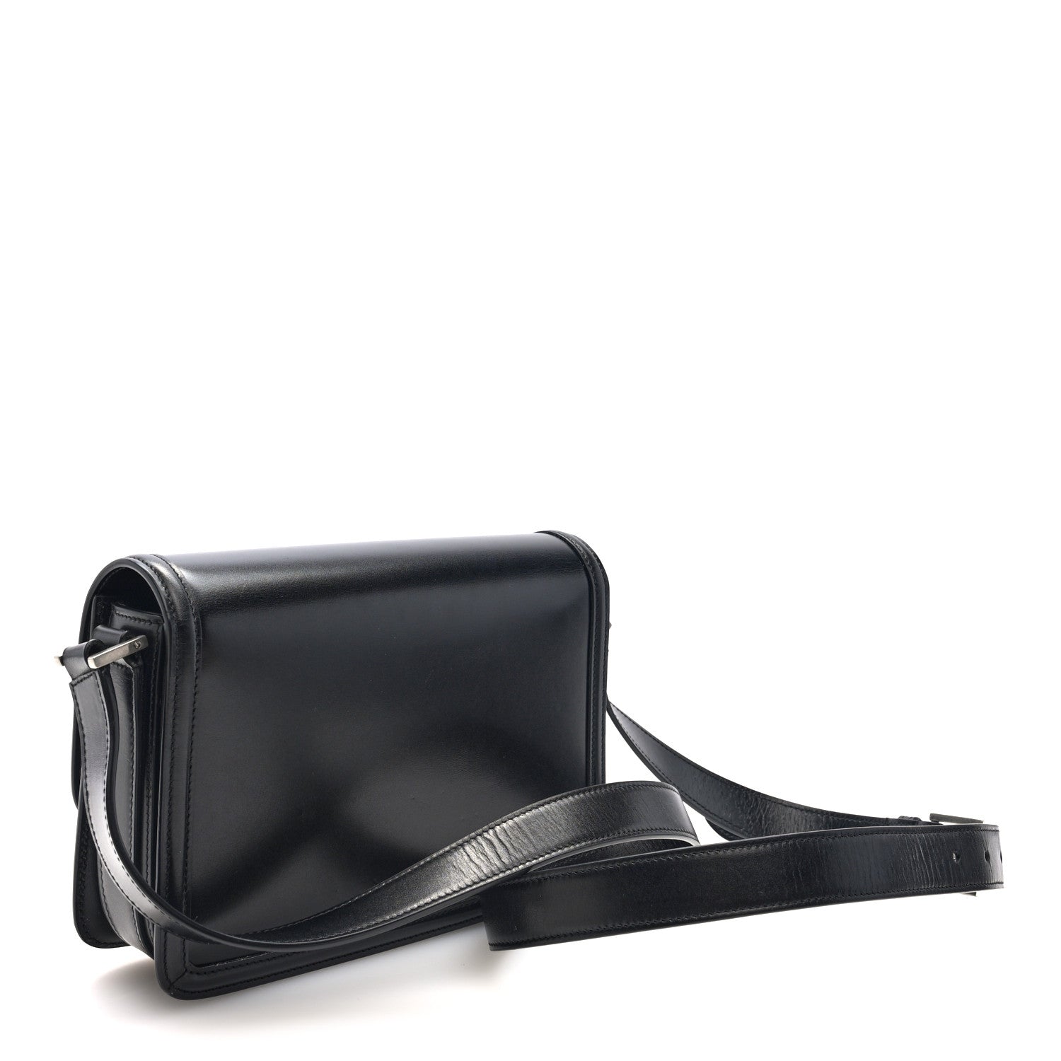 Saint Laurent Box Calfskin Monogram Medium Solferino Satchel Black 3 of 9