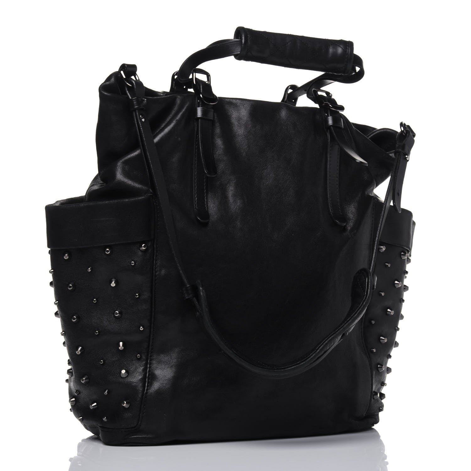 Jimmy Choo Lambskin Studded Blare Tote Black 3 of 19