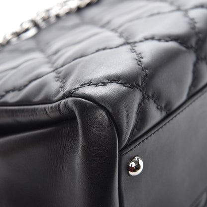 Chanel Calfskin Double Stitch Large Hamptons Flap Bag Black 12 of 16