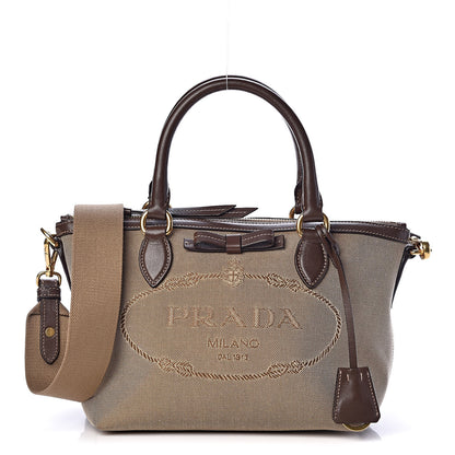 Prada Jacquard Logo Handbag Corda Bruciato 1 of 11