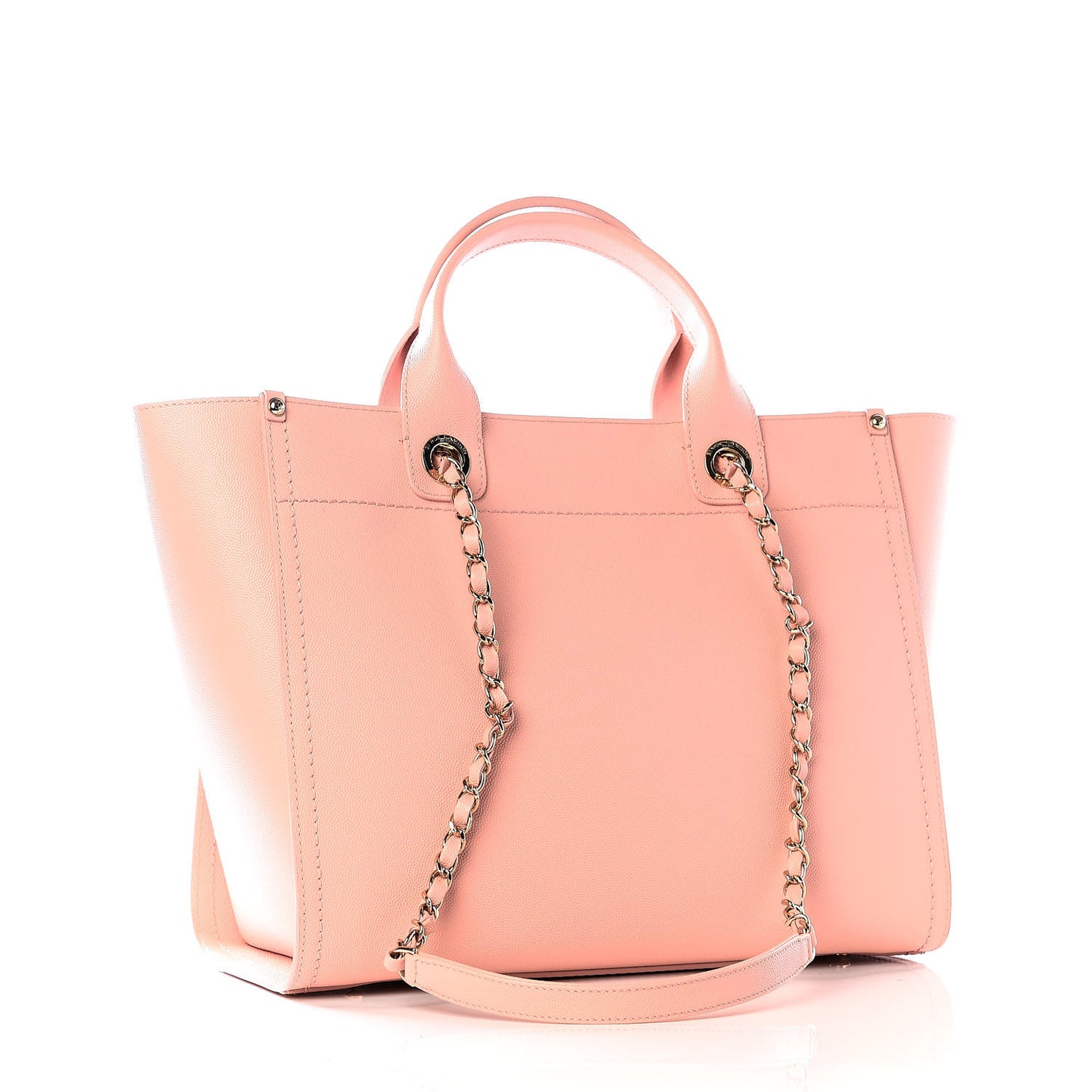 Caviar Small Studded Deauville Tote Light Pink