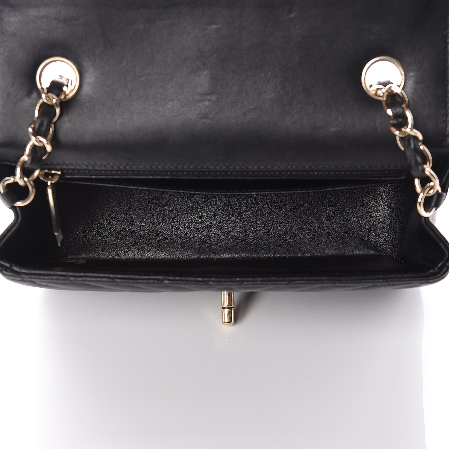 Chanel Lambskin Chevron Quilted Mini Rectangular Flap Black 5 of 10