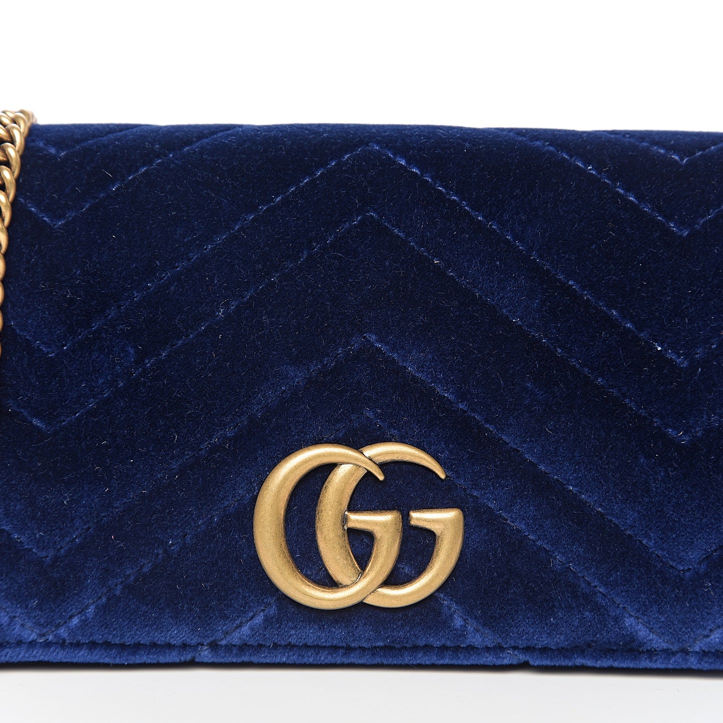 Velvet Matelasse GG Marmont Mini Bag Cobalt Blue