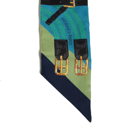 Hermes Silk Mors A Jouets Twilly Turquoise Marine Vert 5 of 6
